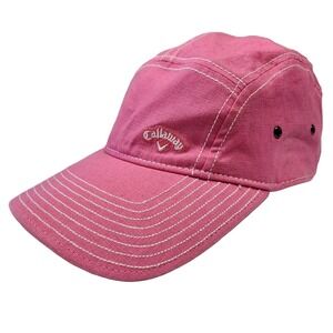 Callaway Golf Hat Womens Pink Linen Blend‎ Embroidered Logo OSFA Preppy Sporty
